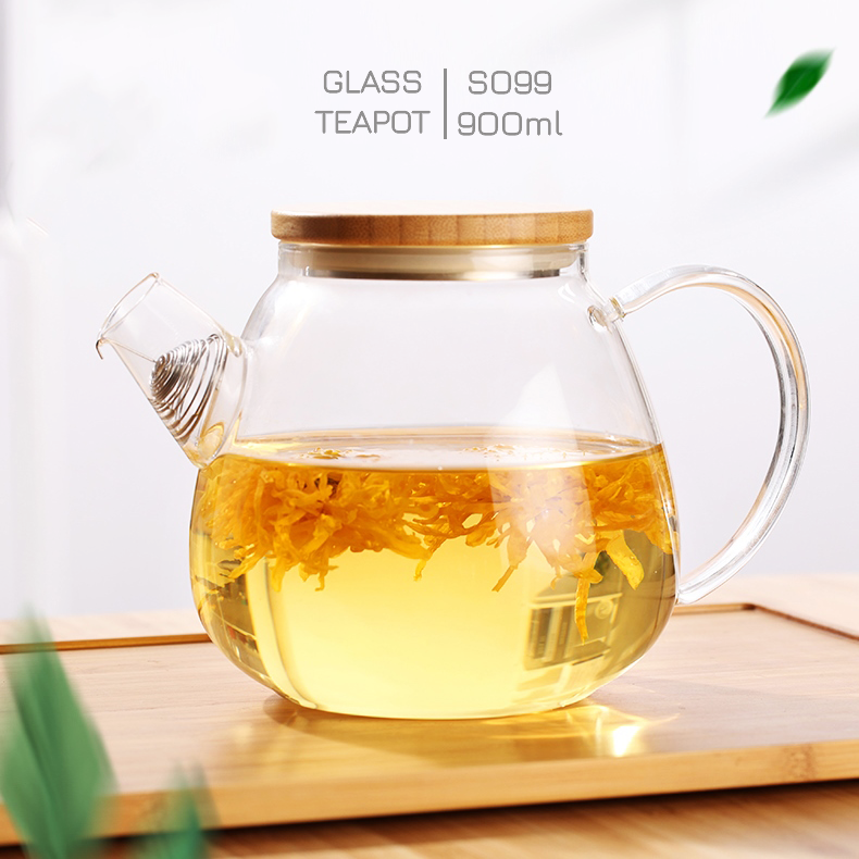 Bình lọc trà thủy tinh chịu nhiệt 900mL S099