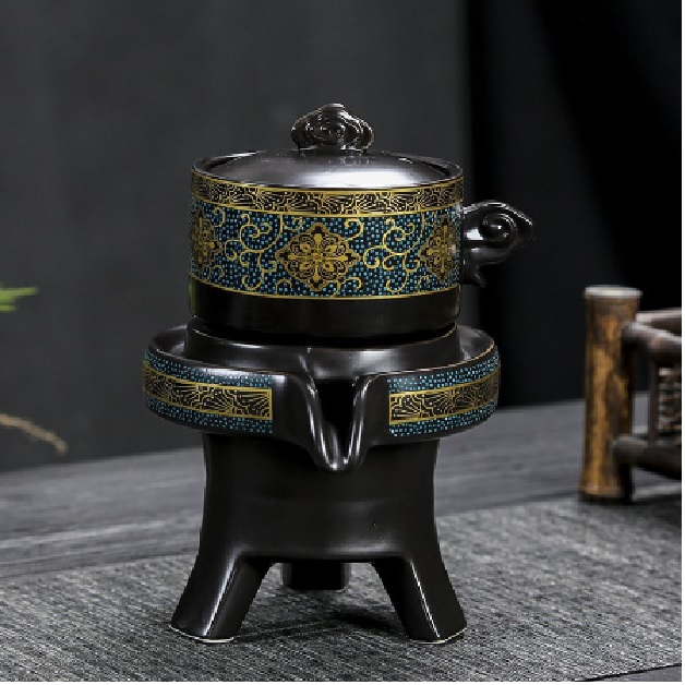 Bộ Ấm Chén Pha Trà Cối Xay Họa tiết kèm hộp quà tặng