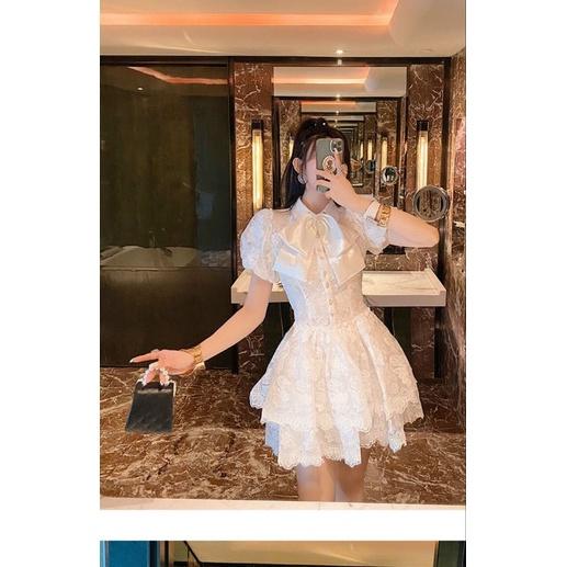 ĐẦM REN THÊU CỔ NƠ CAO CẤP