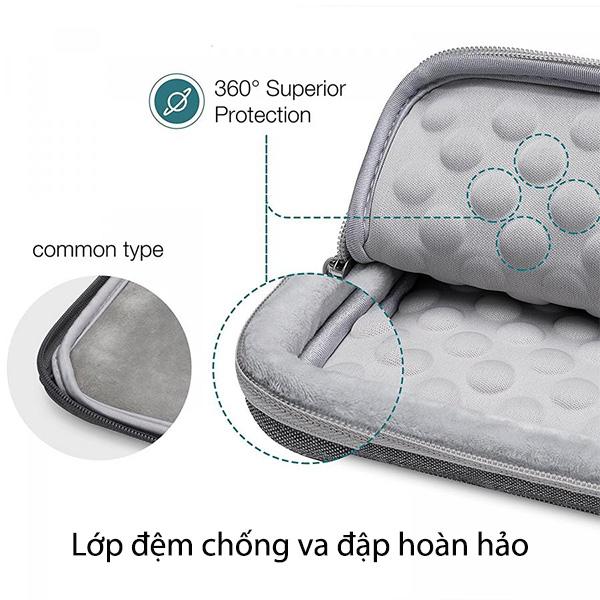 TÚI CHỐNG SỐC TOMTOC 360° PROTECTIVE CHO MACBOOK AIR/PRO 13” A13 bảo vệ hoàn hảo chống va đập và trầy xước cho máy tính - HÀNG CHÍNH HÃNG