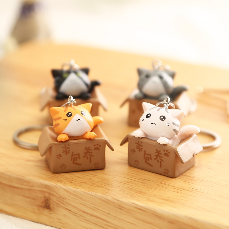 Móc Khóa Mèo Con Trong Hộp 3x2.5cm PaKaSa