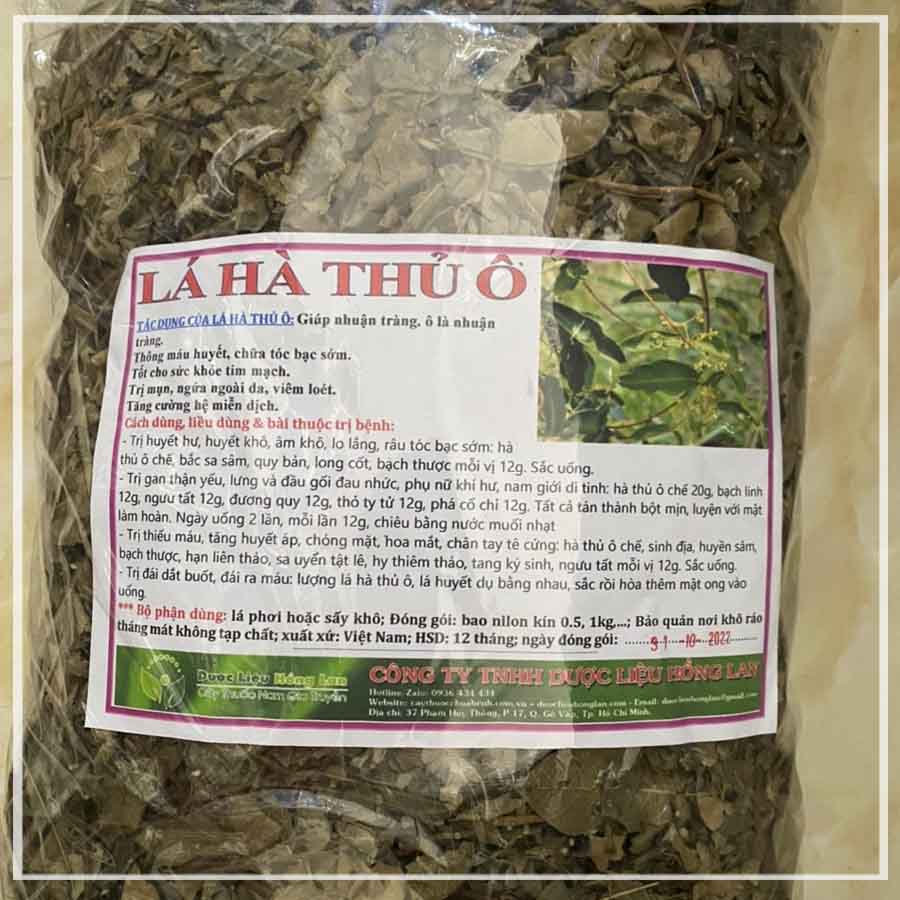 1kg Là Hà Thủ Ô (bao gồm lá + dây) khô sạch