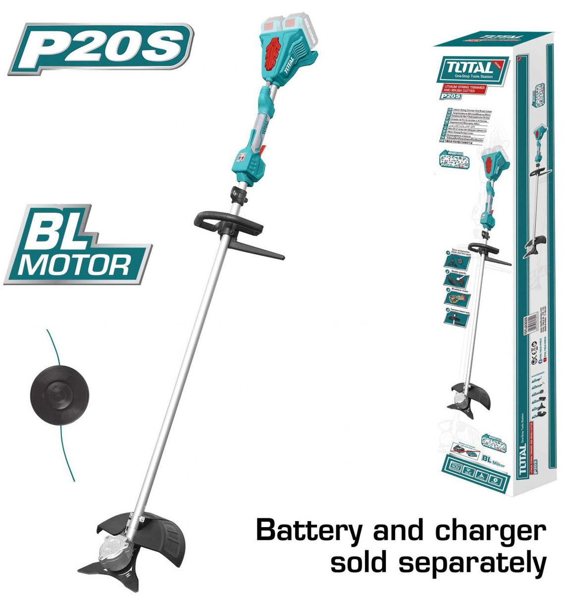 Máy cắt cỏ và bụi rặm dùng pin Lithium-Ion 40V total TSTLI20028