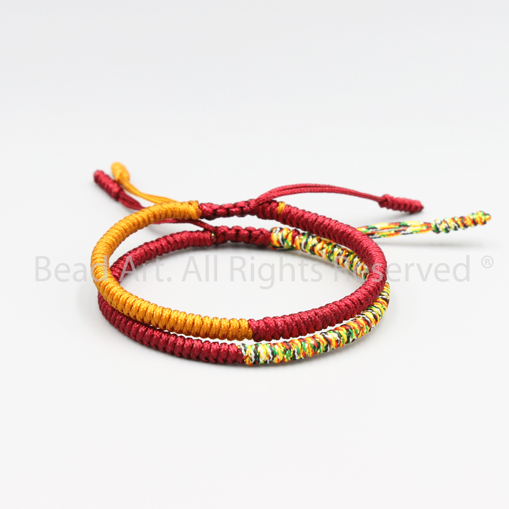 Combo 2 Vòng Tay Dây Ngũ Sắc Thắt Chỉ Màu Tibet Handmade Nhiều Màu, Vòng Tay Phong Thuỷ, Chuỗi Hạt - Bead Art
