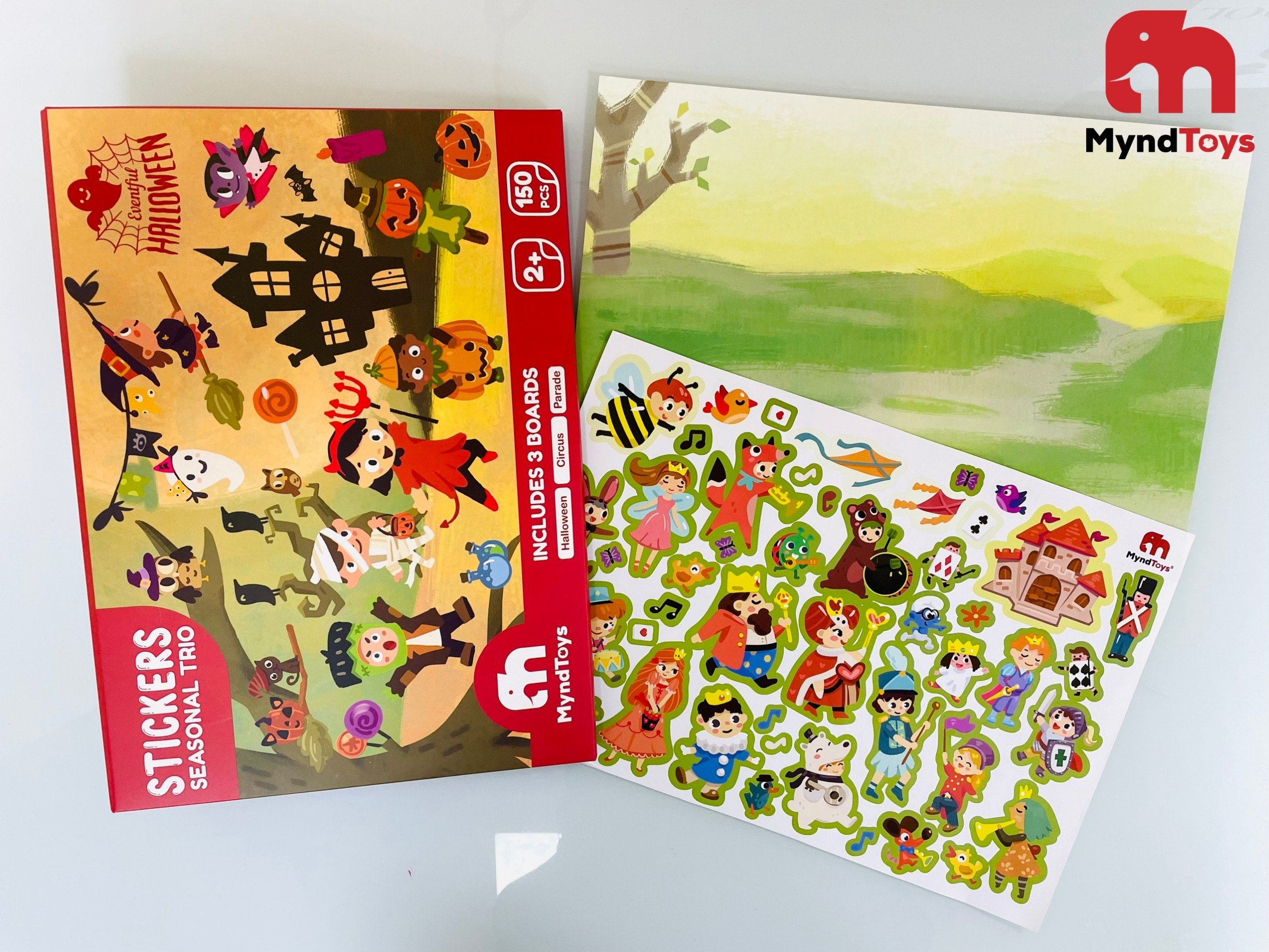 Bộ Tranh Dán Sticker Cho Bé Gồm 3 Tranh Nền và 150 Stickers - MyndToys Singapore