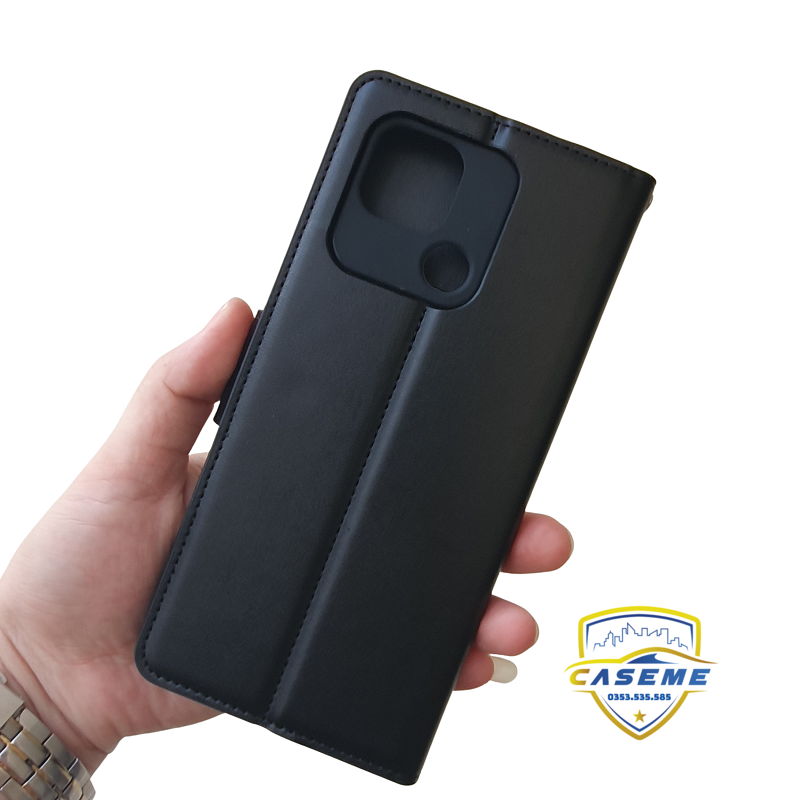 Bao da dạng ví dành cho Xiaomi Redmi 10C Hanman có quai cài - Hàng Chính Hãng
