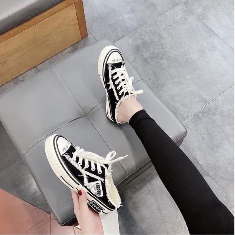 Giày thể thao nữ/ giày sục nữ rách mã 5555