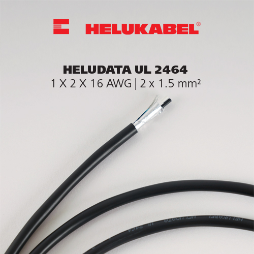 Dây cáp dữ liệu HELUDATA UL 2464 | 1 X 2 X 16 AWG | 2 x 1.5 mm²