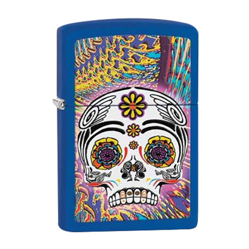 Bật Lửa Zippo 28470 Day Of The Dead Royal Blue Matte