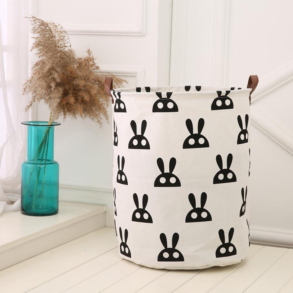 2pcs Waterproof Storage Basket Makeup Storage Box Laundry Hamper-Rabbit