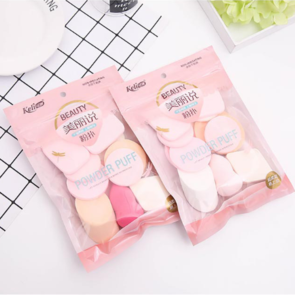 KELI Bông Mút Trang Điểm Tán Nền Powder Puff - Set 13 Miếng Bông Mút Mềm Mịn Tiện Dụng