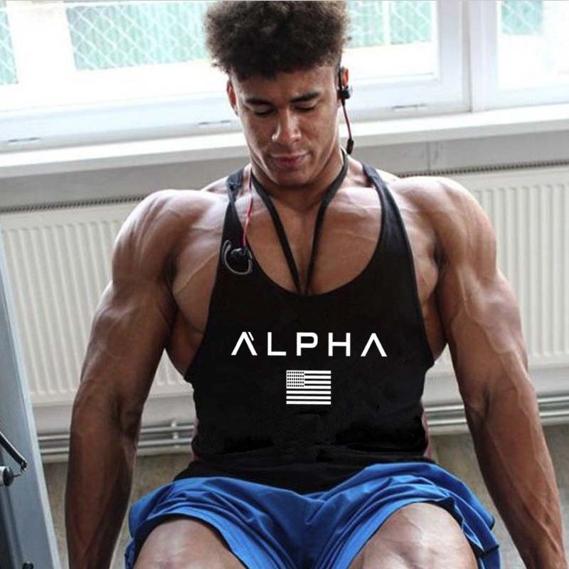 Áo ba lỗ tập gym dây nhỏ Alpha chất vải mềm thấm mồ hôi