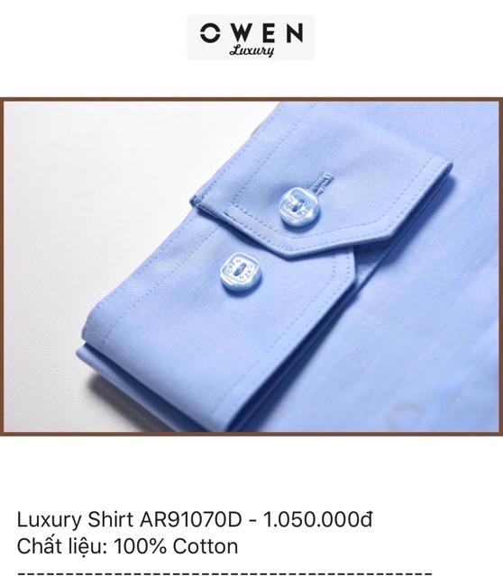 OWEN LUXURY - Áo sơ mi dài tay Owen dòng cao cấp 91070