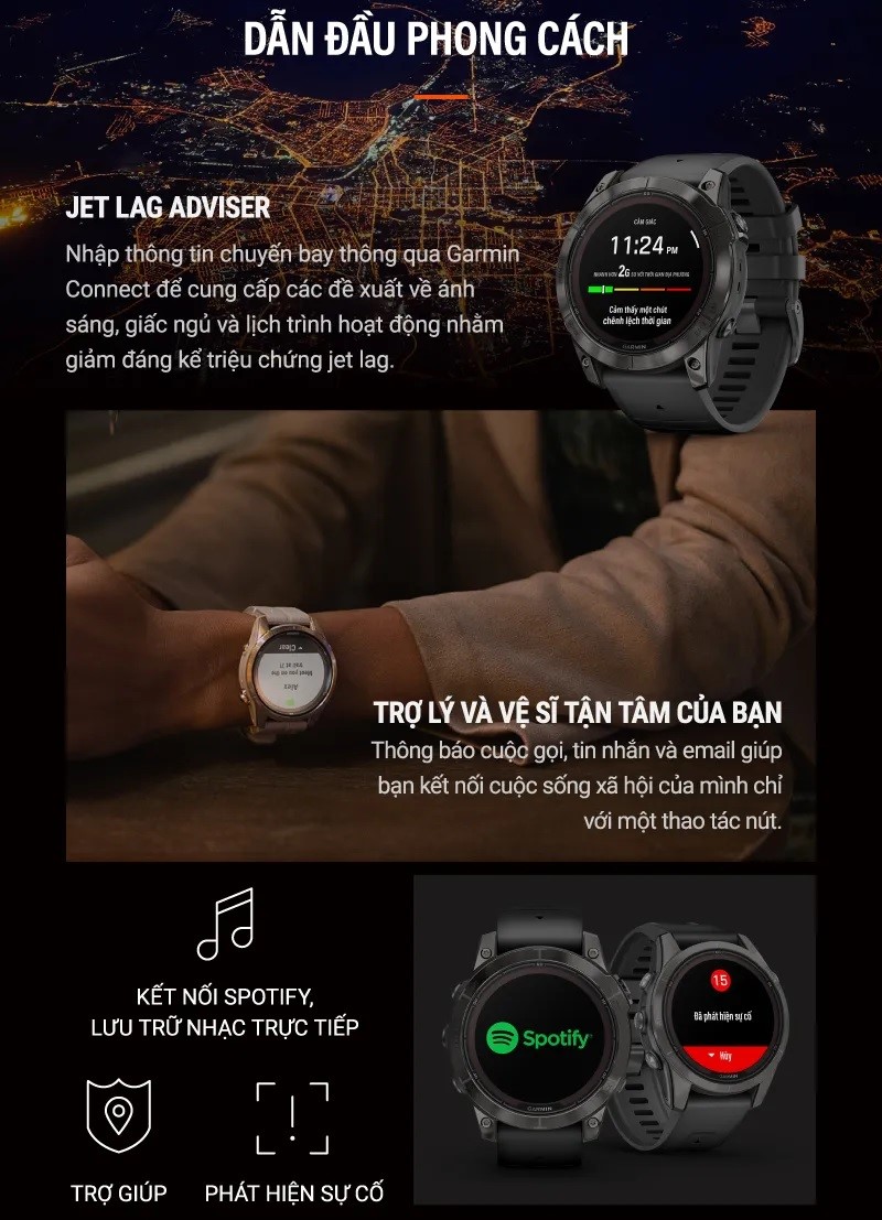 Đồng hồ Thông Minh Garmin fēnix 7S Pro Sapphire Solar - Hàng Chính Hãng