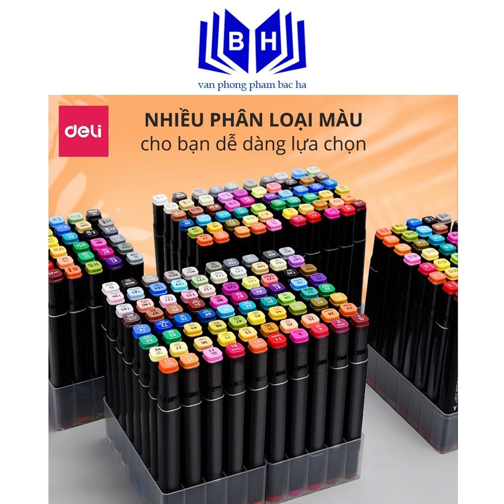 ( BẮC HÀ ) Bút màu marker chuyên nghiệp Deli -kèm túi vải - 30/40/60/80 Màu - 70806