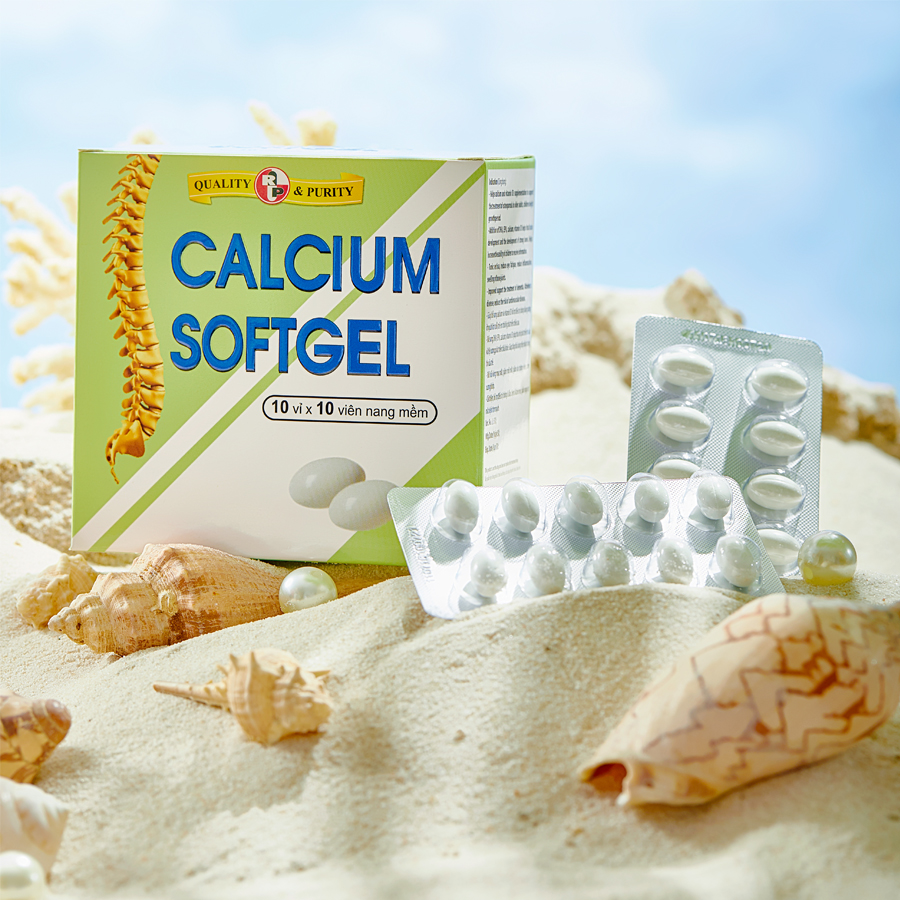 Thực phẩm chức năng bổ xương bổ sung Calcium ( canxi) và Vitamin D3- Calcium softgel – Robinson Pharma Usa - Hộp 100 viên