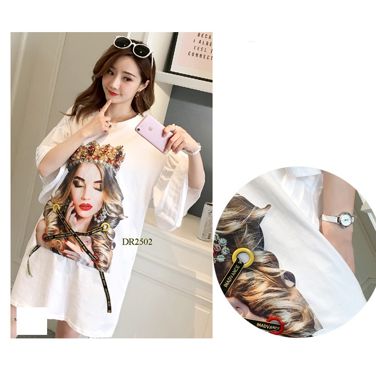 ĐẦM BẦU COTTON DÁNG SUÔNG THỤNG -TAY CÁNH RƠI DỄ THƯƠNG DR2502
