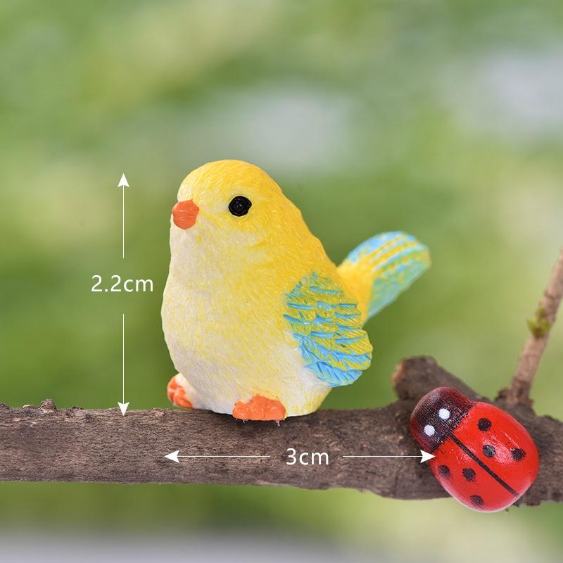 Mô hình con chim nhiều màu sắc trang trí tiểu cảnh, hòn non bộ, cây để bàn, terrarium