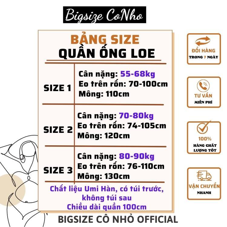 Quần dài bigsize nữ ống loe xẻ có túi trước QOLX - SIZE 2 (70-80kg )