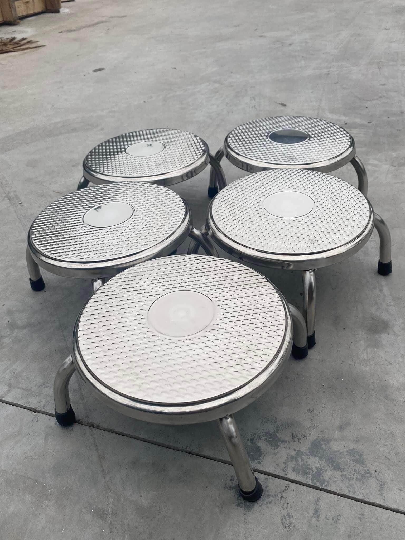 GHẾ INOX TRÒN CHÂN NGẮN - NGỒI XỔM - Hàng chính hãng
