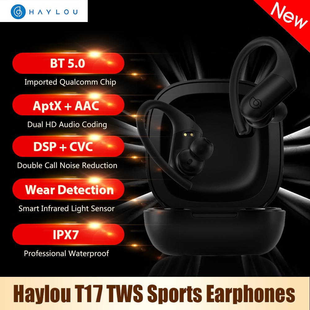 Haylou T17 TWS Wireless Earphones BT5.0 Headphones HD Stereo Earbuds with Qualcomm Chip/DSP CVC Noise Reduction/ Aptx