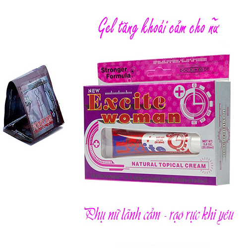 Gel bôi trơn tăng khoái cảm EXCITE WOMAN + Kèm bao cao su POWER MEN 3s