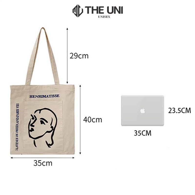 Túi Tote Túi Vải Canvas Hàng Quảng Châu Loại 1 In Hình Cô Gái