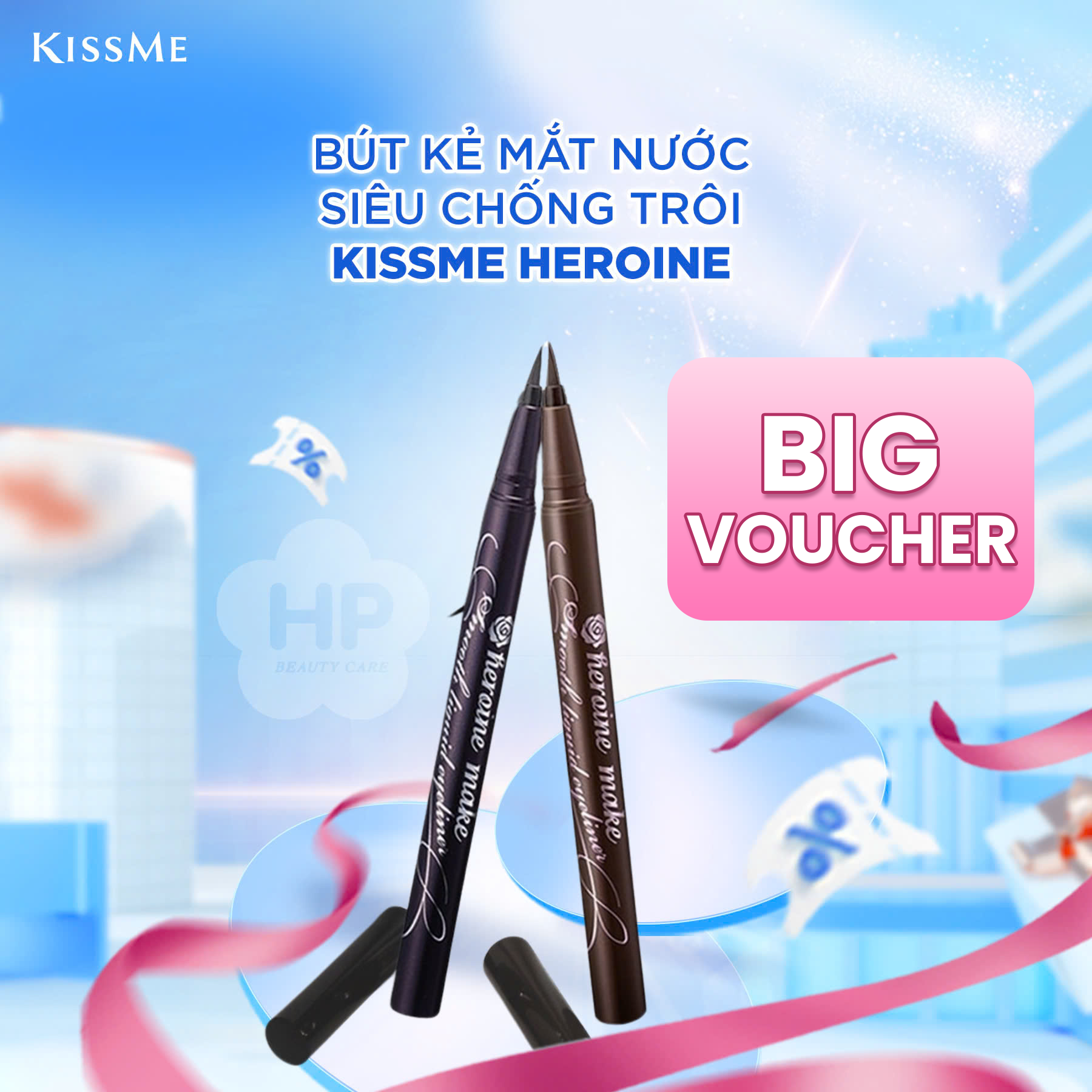 Bút Kẻ Mắt Nước Siêu Chống Trôi Kissme Heroine Make Smooth Liquid Eyeliner Super Keep Nét Siêu Sắc Mãnh 0.1g (Màu Nâu)