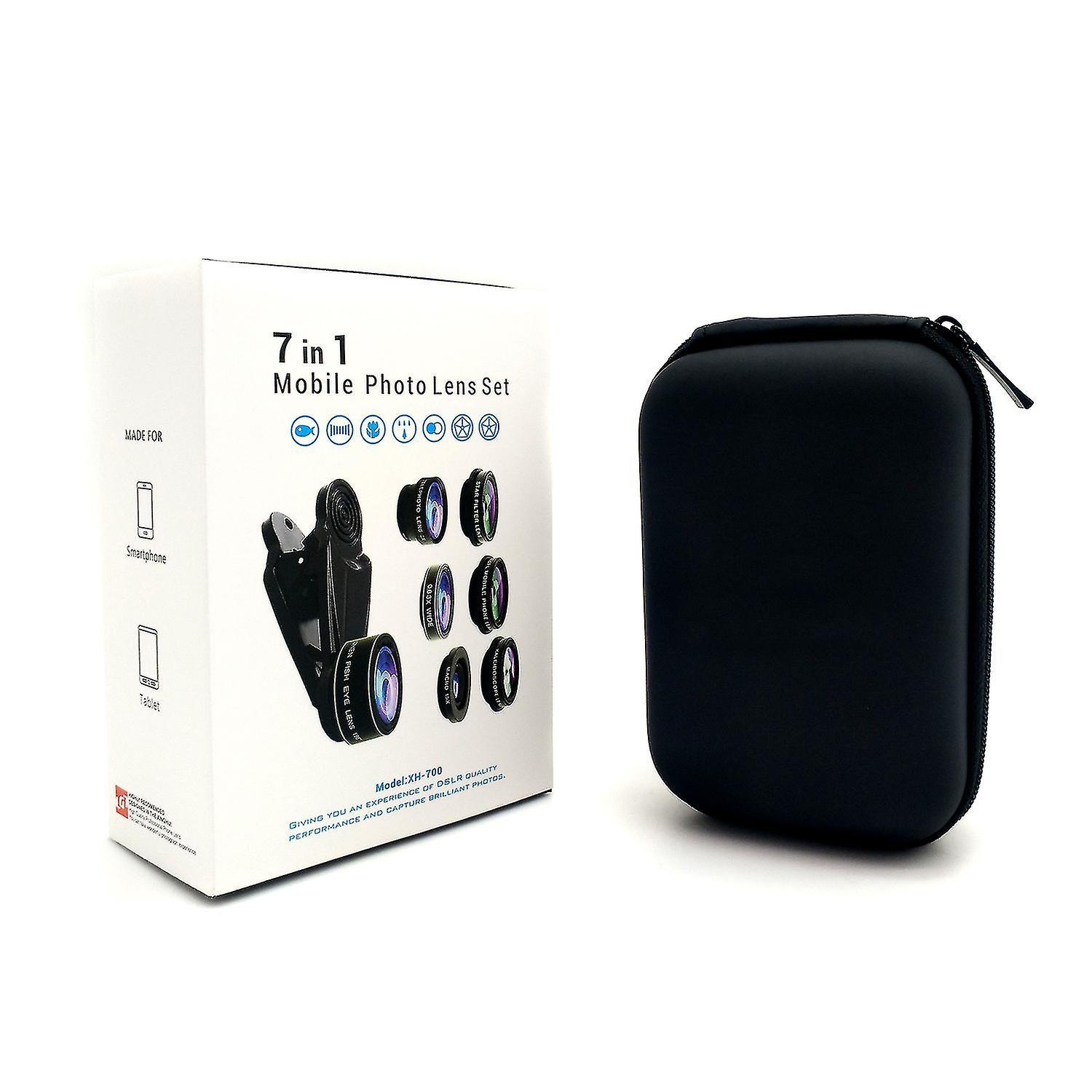Máy ảnh camera 7 trong 1 KIT LENS MACRO MACRO MACRO MACRO + LENS FISH MEY + 2X Telezoom Lens + Kính vạn hoa / KPL cho điện thoại thông minh / pixel / / Andro