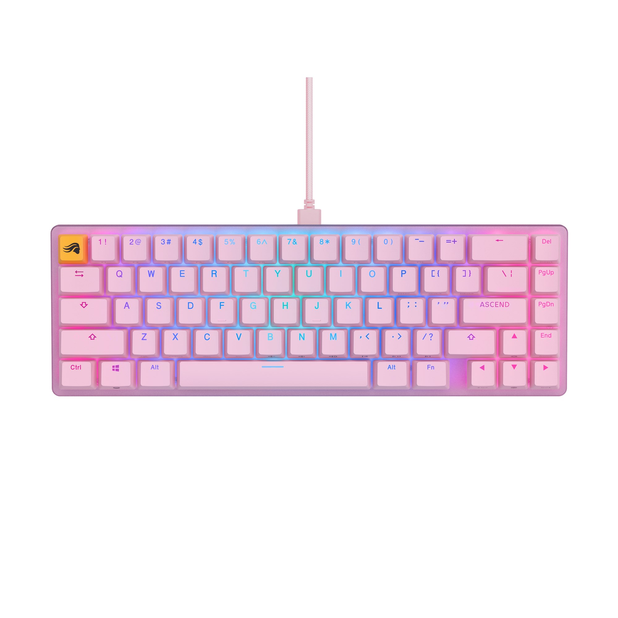 Bàn phím cơ custom Glorious GMMK 2 RGB 65% Pink (Pre-Built / ANSI / Hot Swap) - Hàng chính hãng