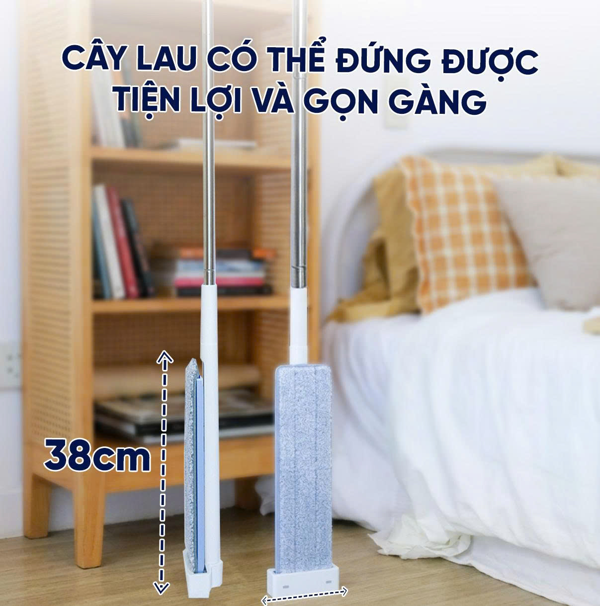 Cây lau nhà sợi Microfiber tự vắt 380Plus MyJae