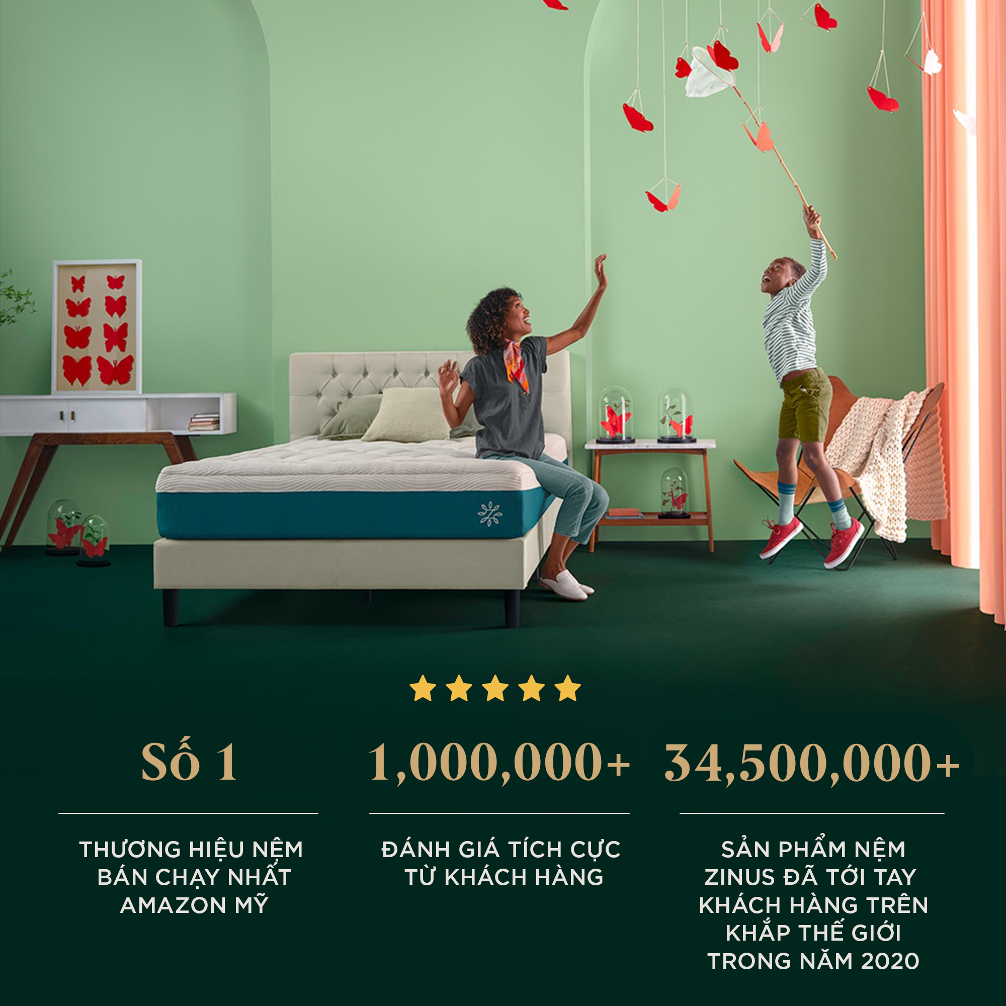 Giường sắt xếp thông minh Zinus Smart Base