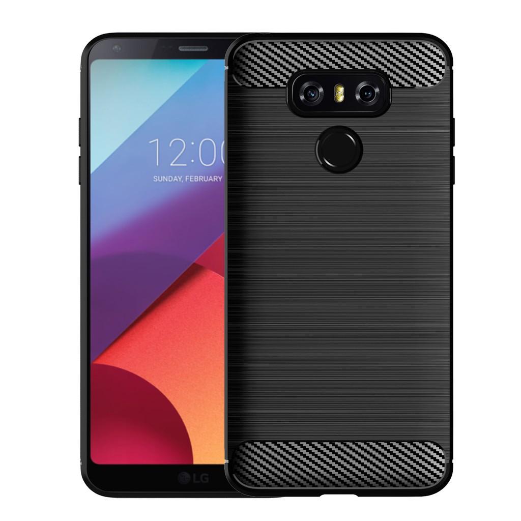 Ốp lưng cho LG G6 G7 G8 G8S V30 V40 V50 V60 dẻo Carbon phay xước chống sốc