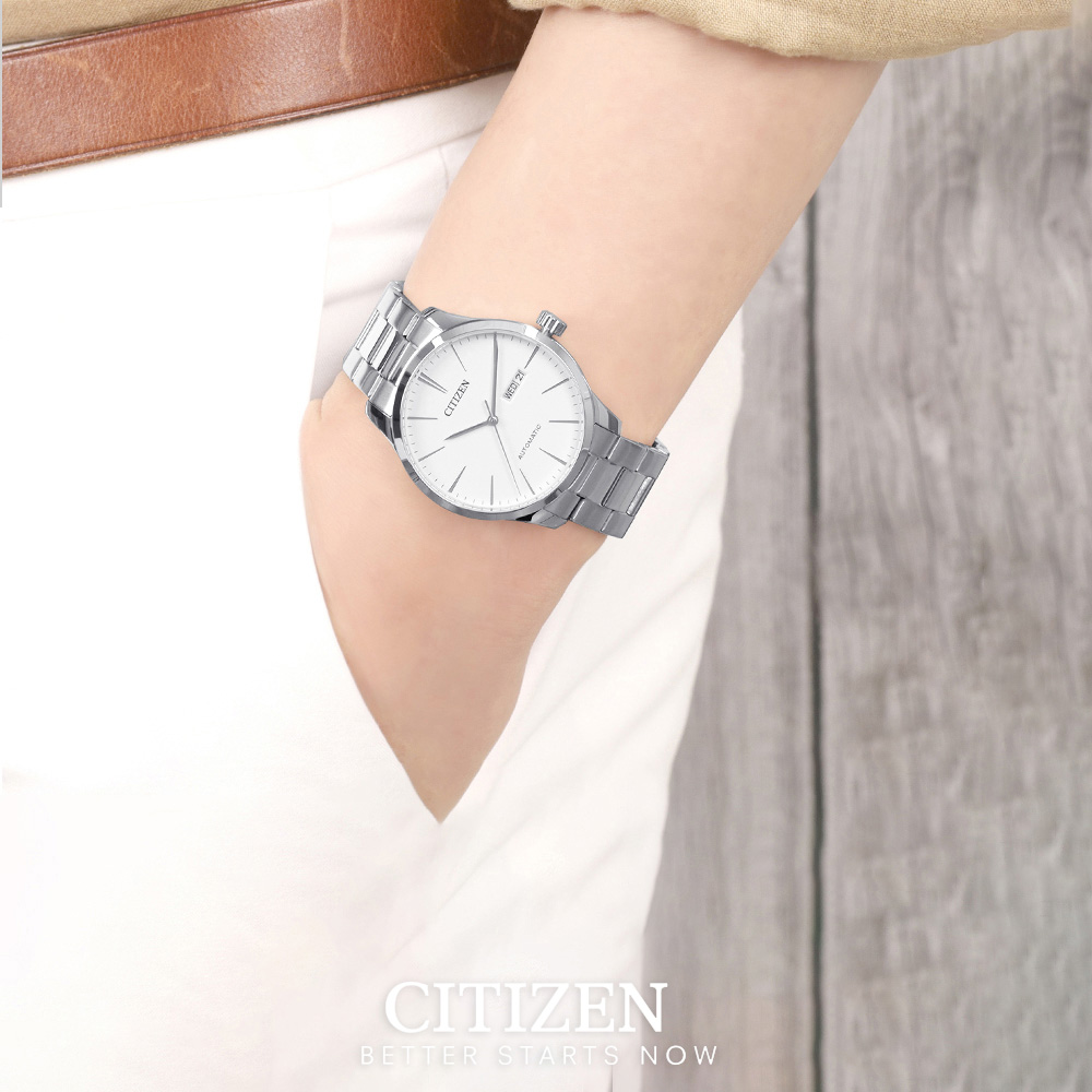 Đồng Hồ Nam Citizen Dây Thép Không Gỉ NH8350-83A - Mặt Trắng