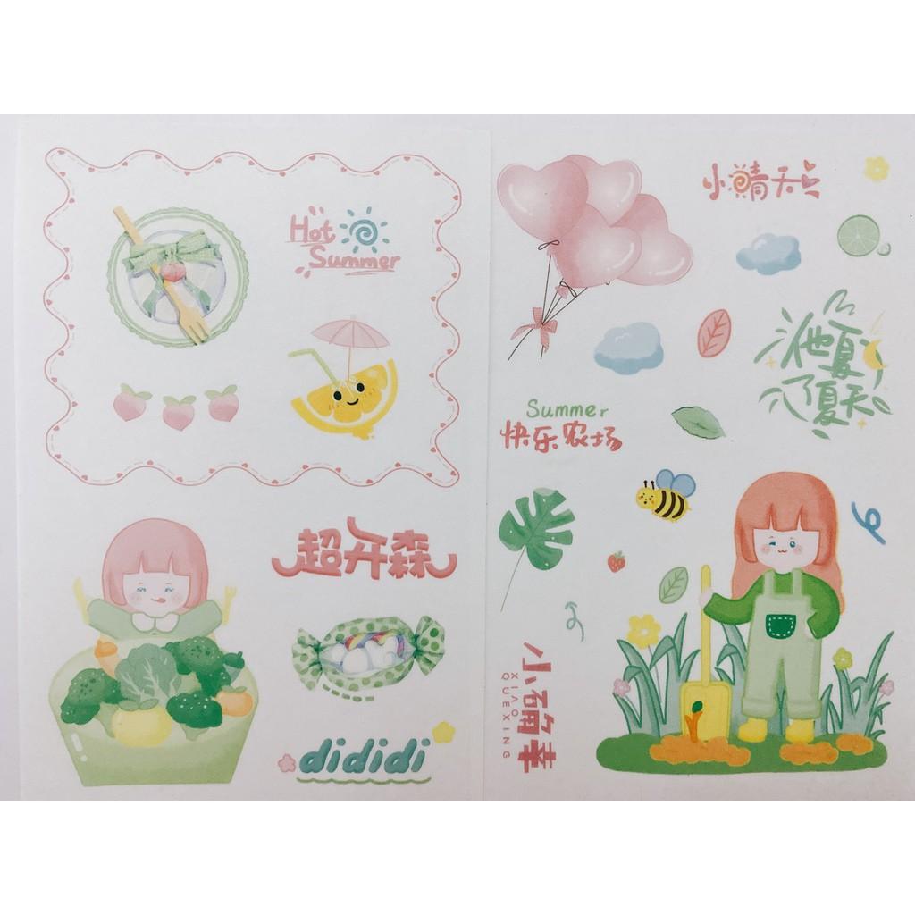 Bộ 6 miếng Sticker em bé làm vườn