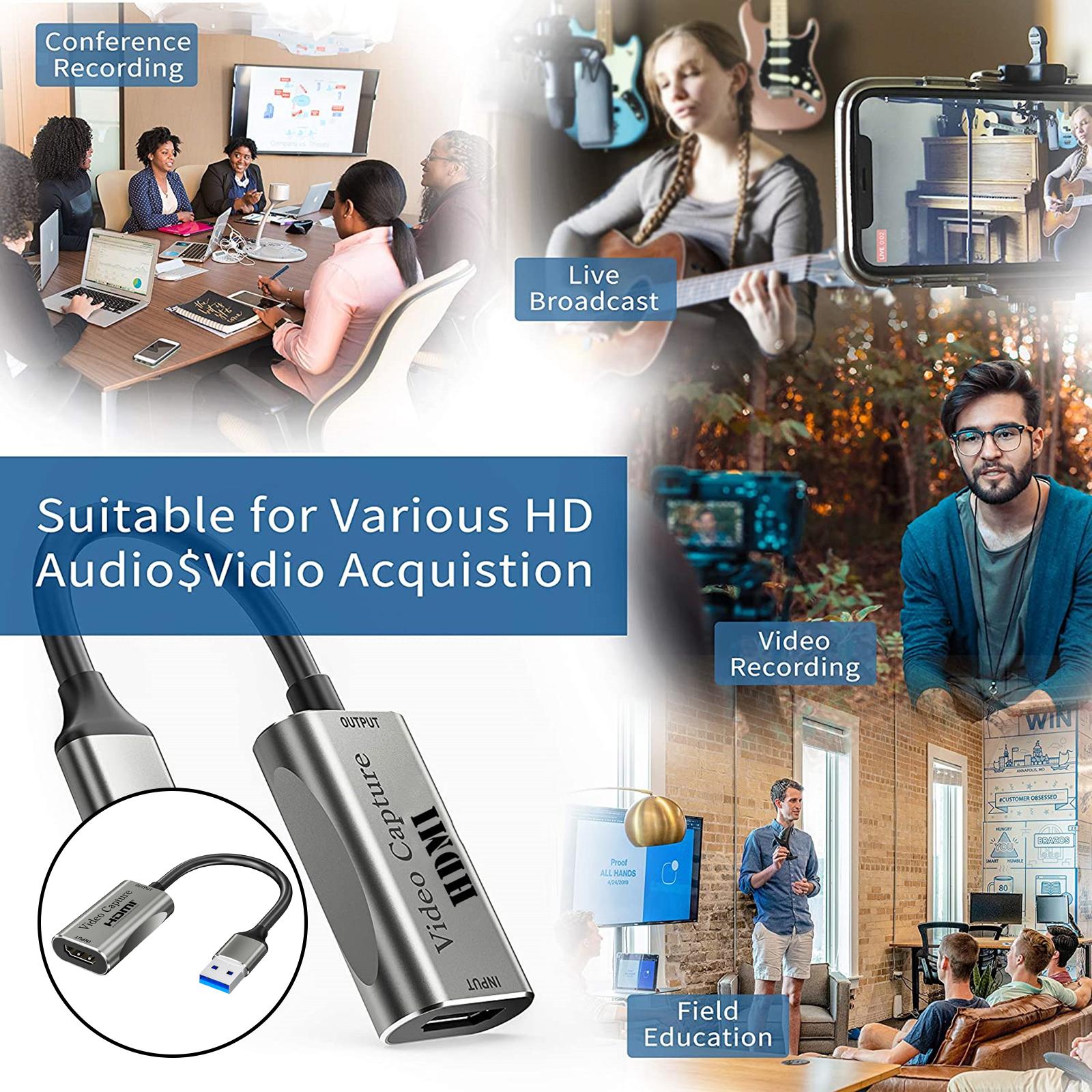 1080P 4K HDMI to USB 3.0 Video Capture Card Game Audio Live Streaming