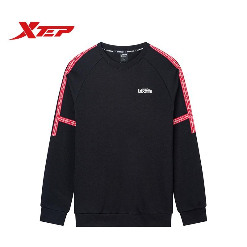 Áo nỉ mùa đông nam Xtep dài tay ấm áp, sweater màu đỏ đen năng động trẻ trung 981329920280