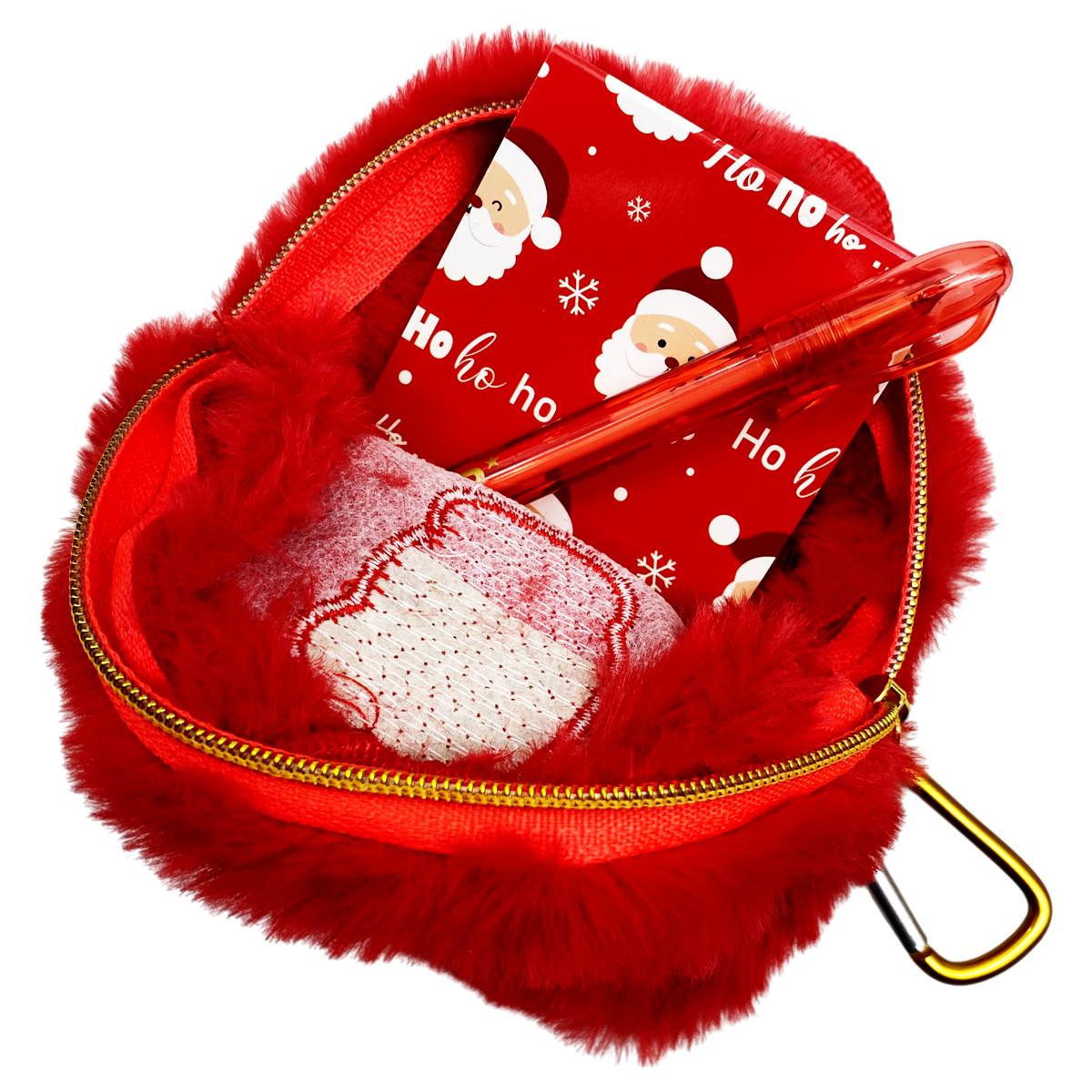 Bóp Viết Mini Giáng Sinh Kèm Sổ Tay Và Bút Bi - MP CH57014 - Màu Đỏ