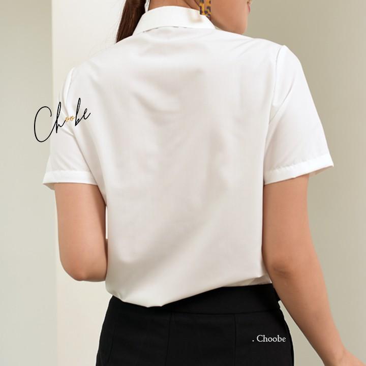 Áo sơ mi ngắn tay nữ Choobe, chất vải cao cấp, áo sơ mi cộc tay công sở, dáng suông, form chuẩn, mặc tôn dáng A02