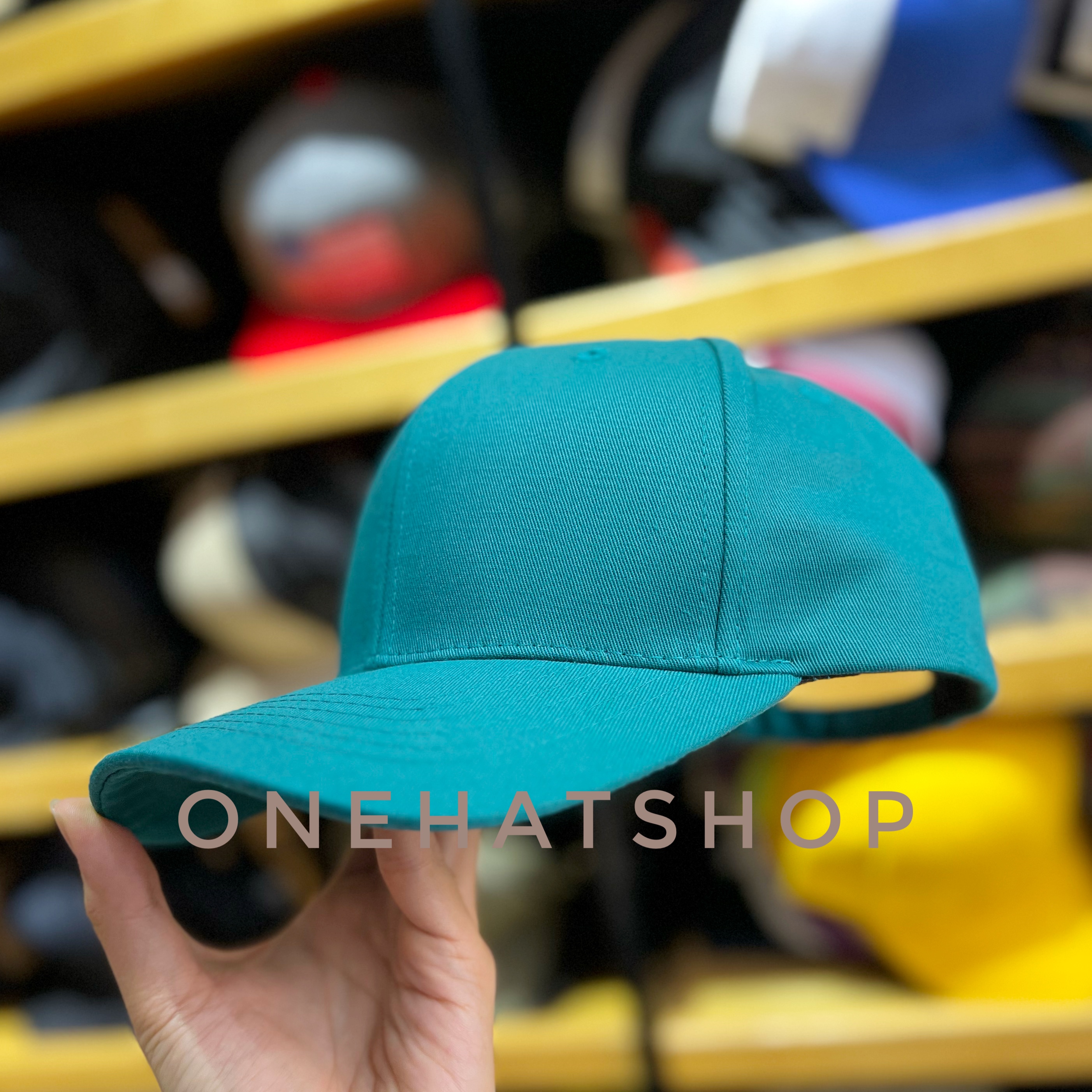 Nón lưỡi trai vành cong Trơn Xanh Lam quai khoá dây Brand One Hat