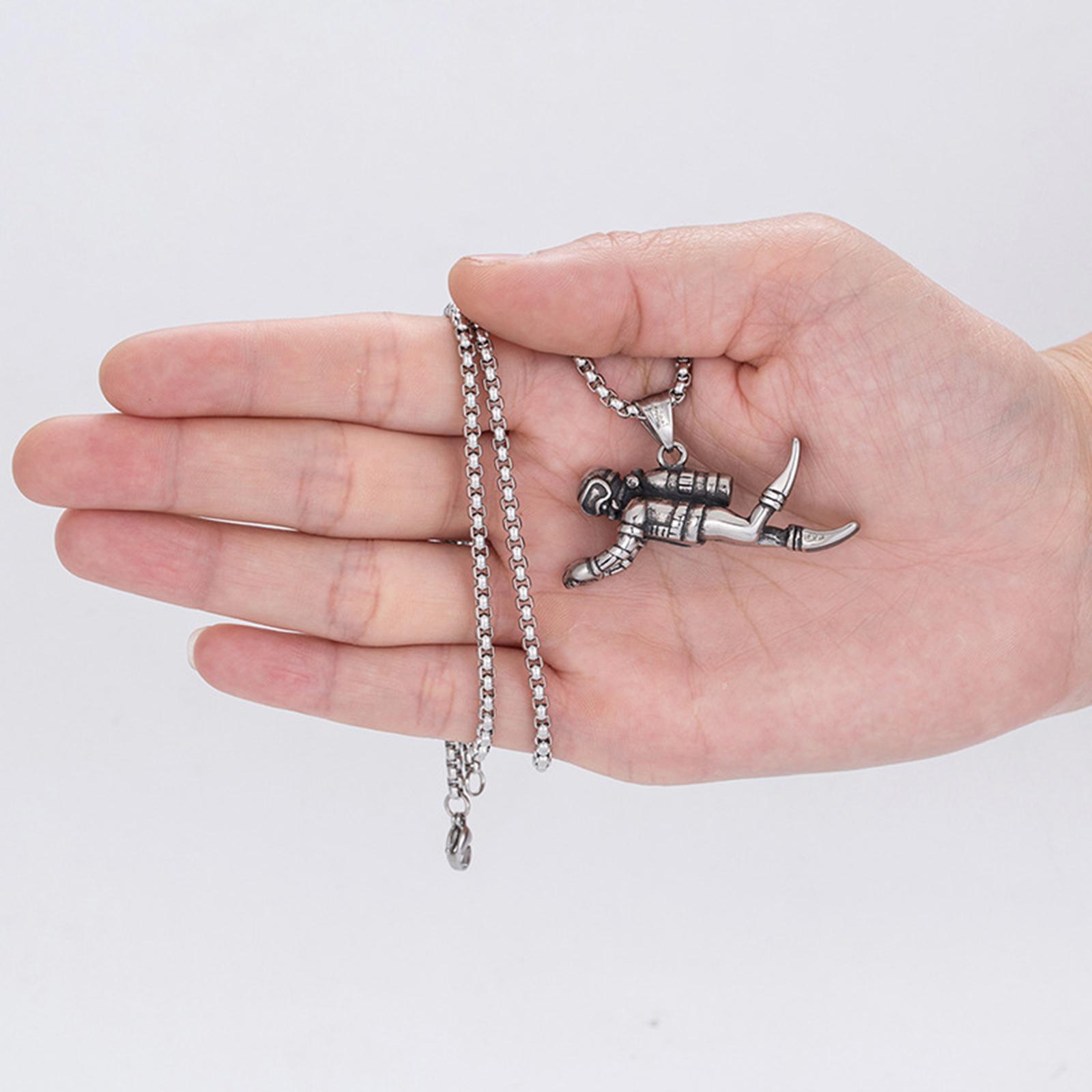 Trendy Diving Frogmen Necklace Jewelry High Polished for Girls Men Lover