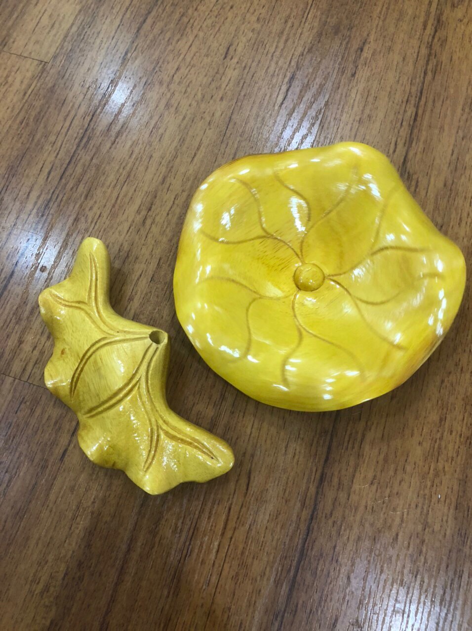 Hoa sen gỗ mít bình trơn 2 bình