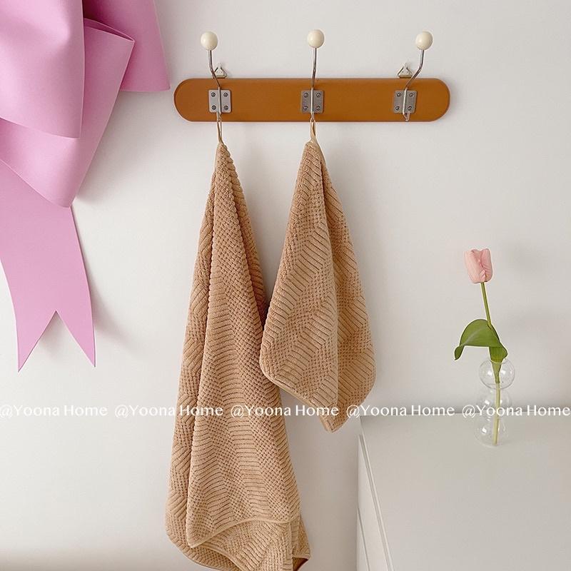 Set 2 khăn tắm lông cừu phong cách Hàn Quốc siêu mền mịn thấm hút nước - Combo 2 khăn tắm và khăn mặt cao cấp xuất Hàn