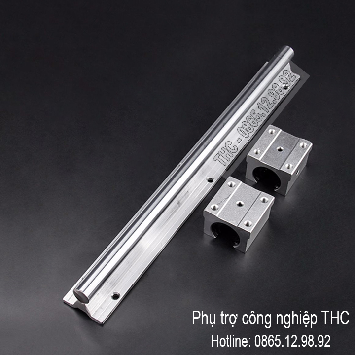 Thanh ray trượt tròn có đế SBR dài 1 mét phi 25mm