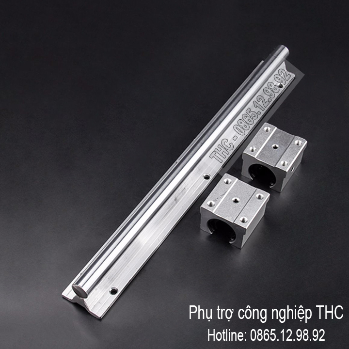 Thanh Ray Trượt Tròn Có Đế SBR20 (2 Thanh Ray Ø20 + 4 Con Trượt) Ty Trượt Có Đế SBR Mạ Crom Chống Rỉ Cao Cấp