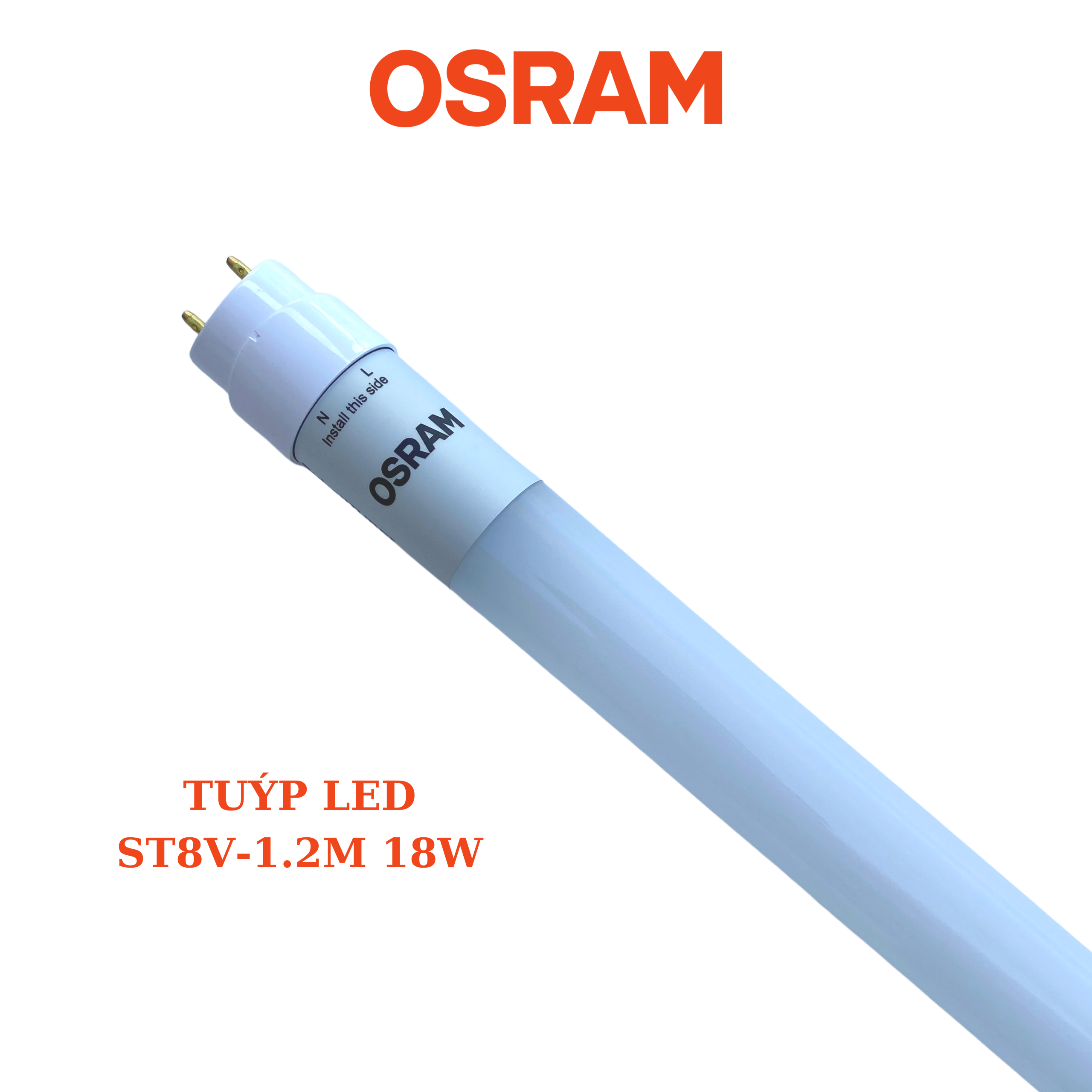 Đèn Tuýp Led T8 OSRAM ST8-HV4-170 1m2 18W Ánh sáng trung tính 4000K, Siêu sáng, Tiết kiệm điện, Tuổi thọ đến 20.000 giờ
