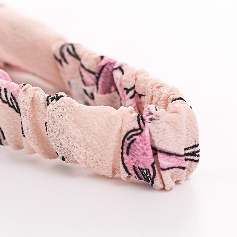 Băng đô nữ chiffon họa tiết chim yến đơn giản dễ phối đồ