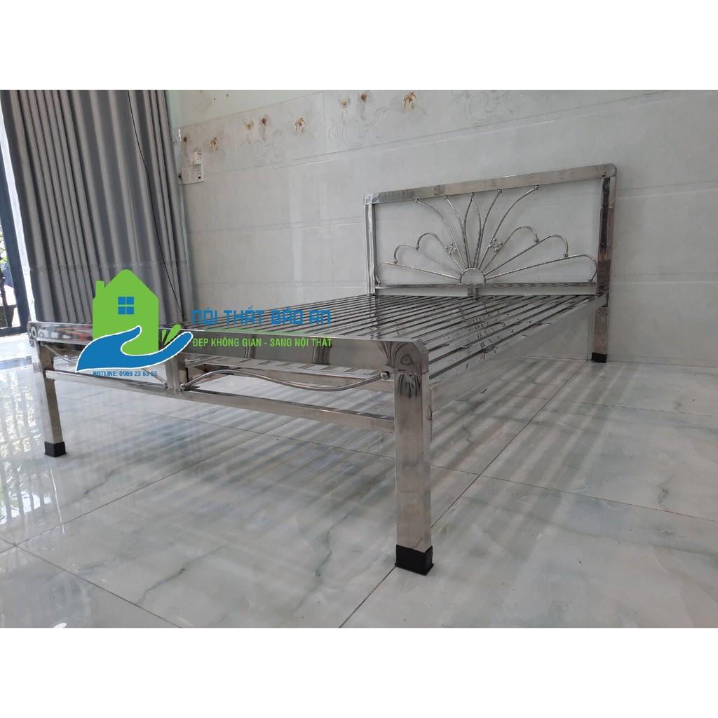 Giường inox vuông không nệm đầu giường - Nội Thất Bảo An