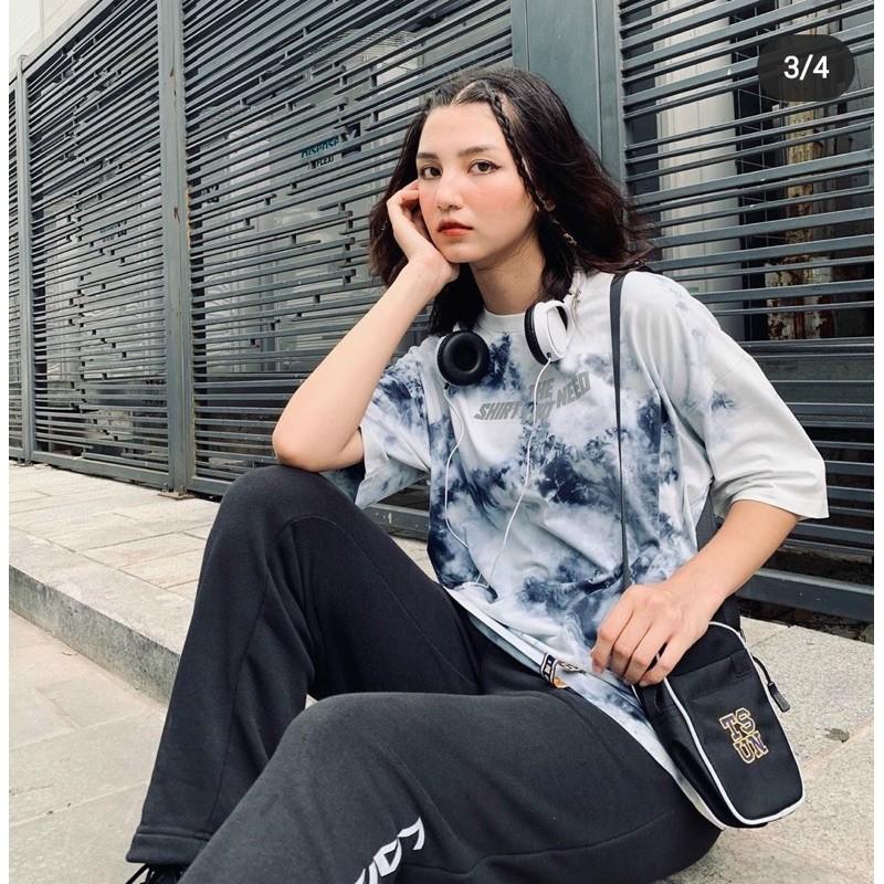 Áo Thun Tay Lỡ Nam Nữ Loang Màu Unisex