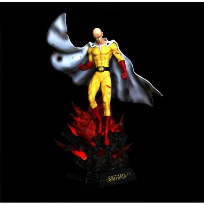 Mô hình Saitama chiến đấu lửa one punch man chất lượng cao 43cm